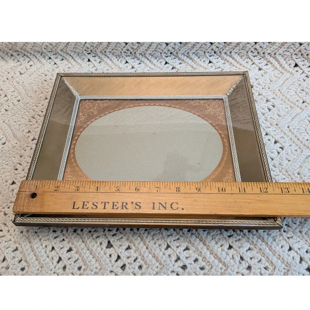 Vintage Ornate Picture Frame 8x10 Beveled Gold Filigree Oval Border Ball Feet